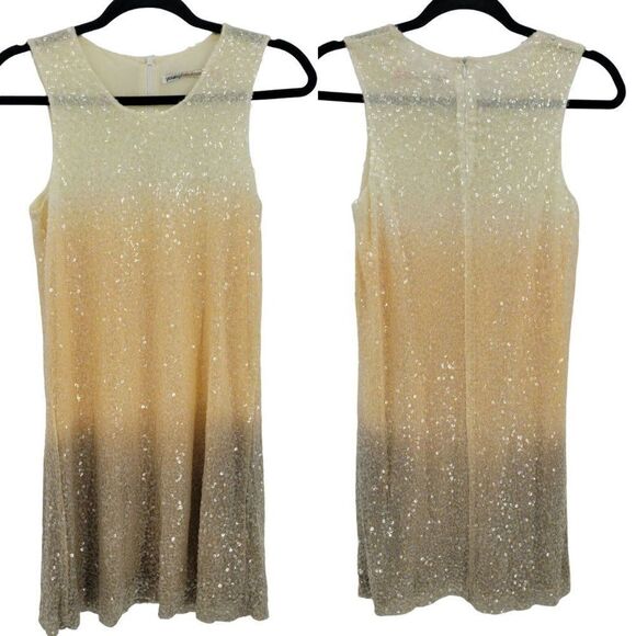 Young Fabulous & Broke Mini Dress S Dip Dyed Ombre Sequin Sparkle Swing Tank - Picture 1 of 12